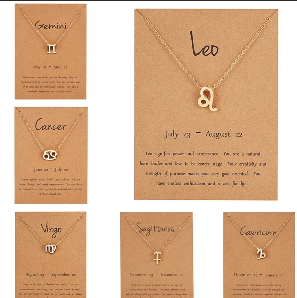 Leo astrological sign gold necklace